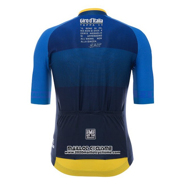 2017 Maillot Ciclismo Giro D'italie Fonce Bleu Manches Courtes et Cuissard
